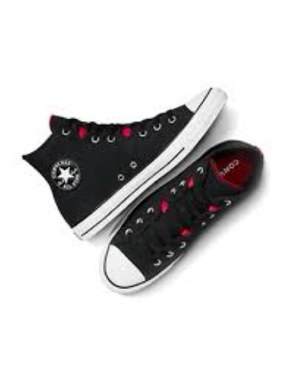 GUC Men’s Size 10 Converse Retro Black High-Top Sneakers with Red Accents 12 W’s